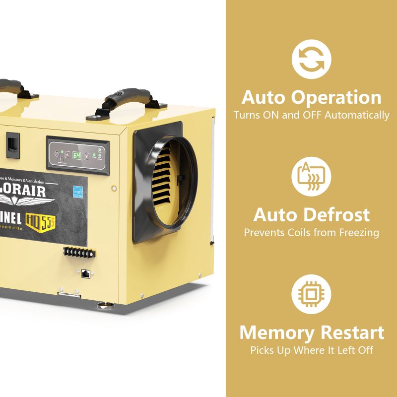 AlorAir Sentinel HD55S Gold - 120 PPD Commercial Dehumidifier settings