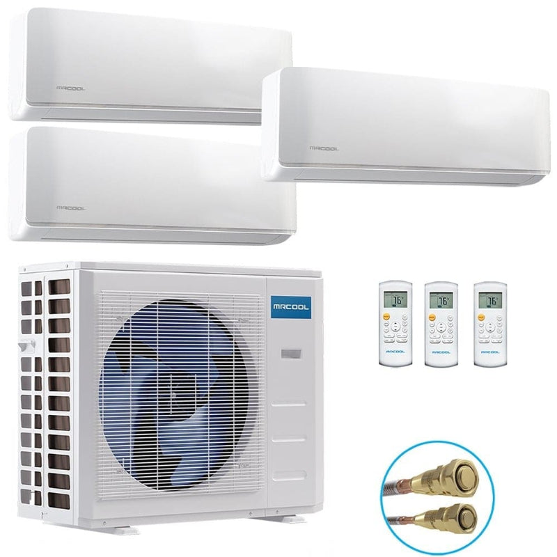 Stay comfortable with the MRCOOL DIY 4th Gen mini split AC - 36000 BTU and 3-zone heat pump with 3 Wall Mounted - Side View