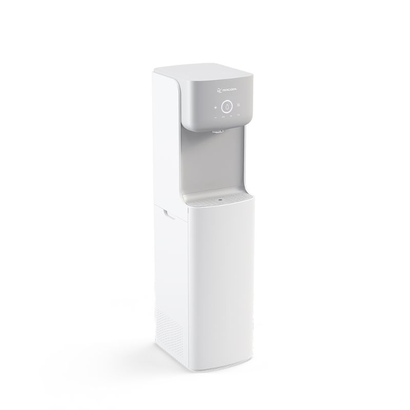 MRCOOL Thermo-Controlled 4-Stage UF Filter Water Dispenser - White, 110V, 18"x54"x15" - front angled right from above
