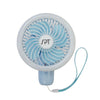 SPT SF-007B: Personal Hand-Held Fan – Blue/Green/Pink  - Blue Front View