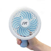 SPT SF-007B: Personal Hand-Held Fan – Blue/Green/Pink - Blue Usage View
