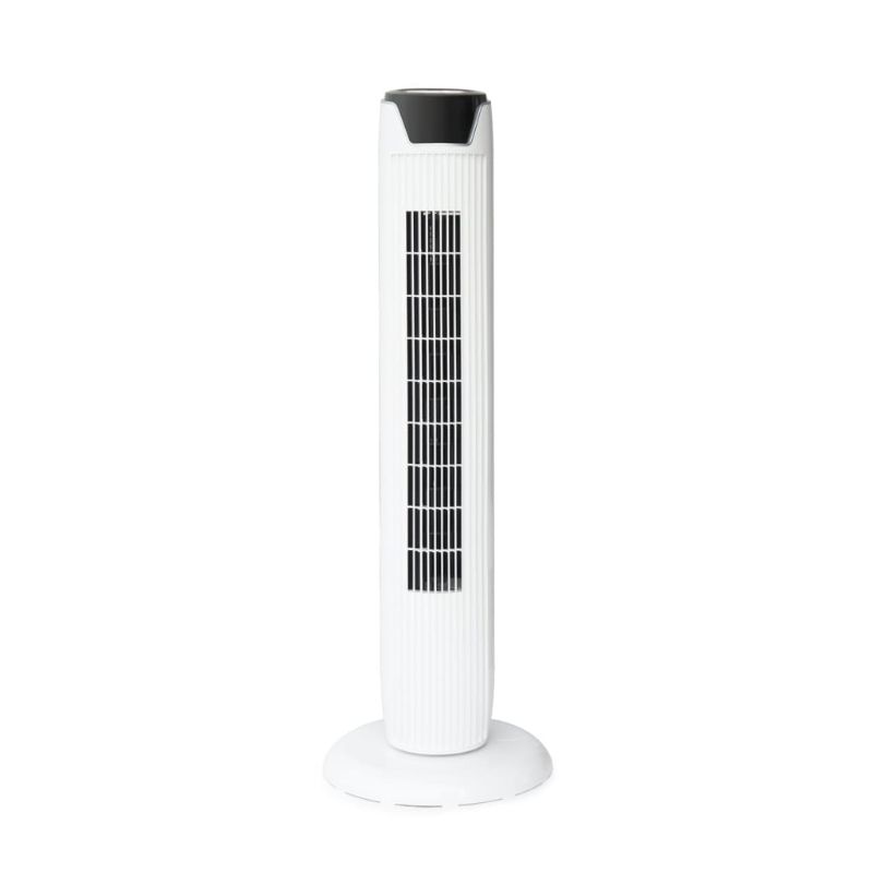 SPT SF-1536W: Tower Fan with Remote and Timer in White - Front View