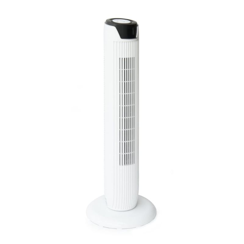SPT SF-1536W: Tower Fan with Remote and Timer in White - Left Front