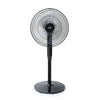 SPT SF-16D48BK: 16″ DC-Motor Energy Saving Stand Fan with Remote and Timer – Piano Black - Front View
