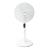 SPT SF-16D48BK: 16″ DC-Motor Energy Saving Stand Fan with Remote and Timer – Piano White -  Front View