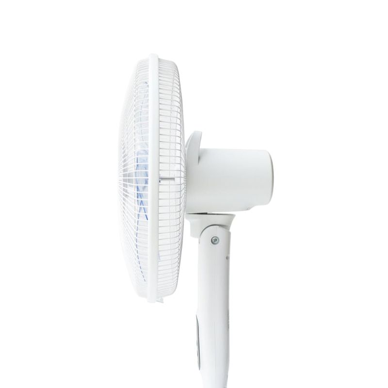 SPT SF-16D48BK: 16″ DC-Motor Energy Saving Stand Fan with Remote and Timer – Piano White - Side View