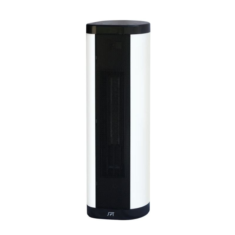 SPT SH-1516D: PTC Fan Tower/Baseboard Style Heater with Remote (Vertical or Horizontal use) - Front View