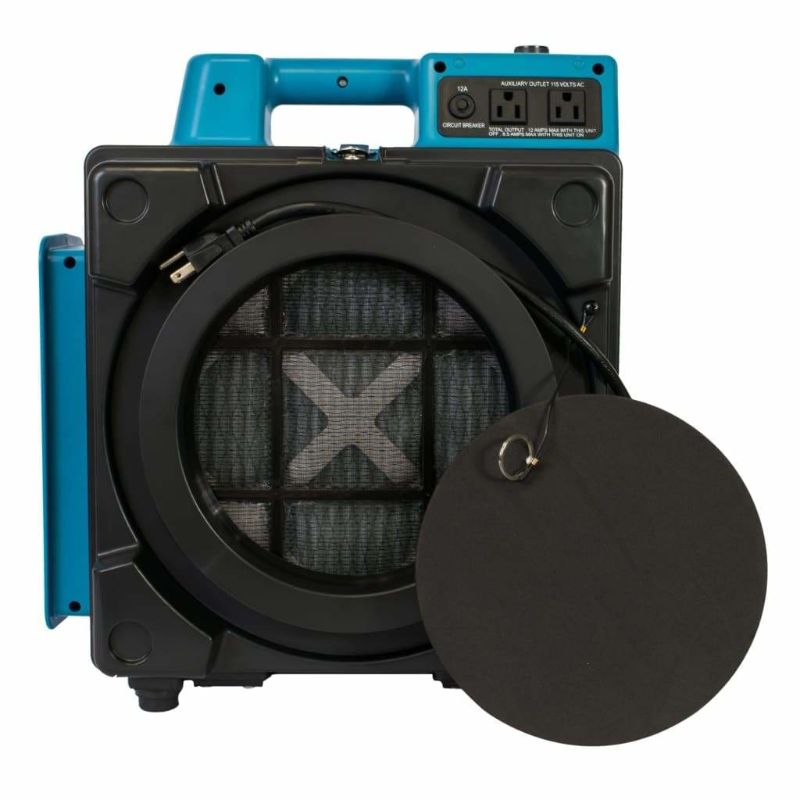 XPOWER X-2480A Professional 3-Stage HEPA Mini Air Scrubber in blue - front view