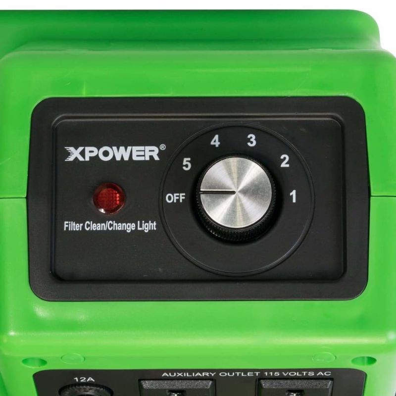 XPOWER X-2480A Professional 3-Stage HEPA Mini Air Scrubber in green control panel