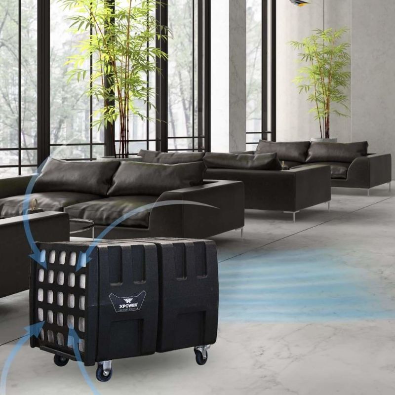 XPOWER AP-2000 Portable 2-Speed 3-Stage 2000 CFM HEPA Air Filtration System - Waiting Lounge Usage