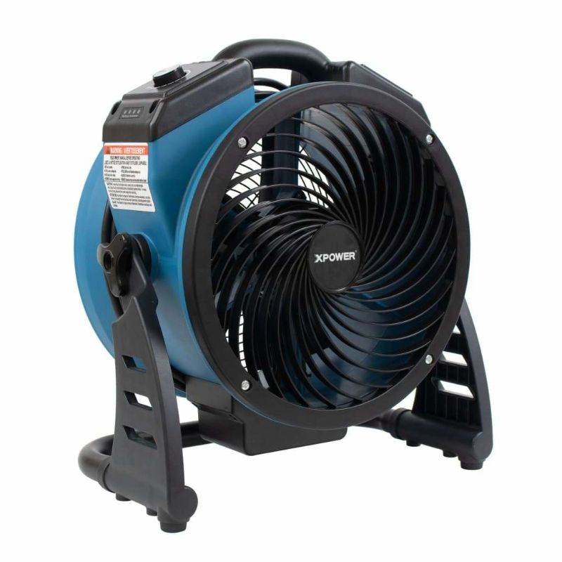 XPOWER FC-150B AC/DC Cordless Rechargeable Air Circulator Utility Fan - 11" Brushless Motor - Left Front Angle
