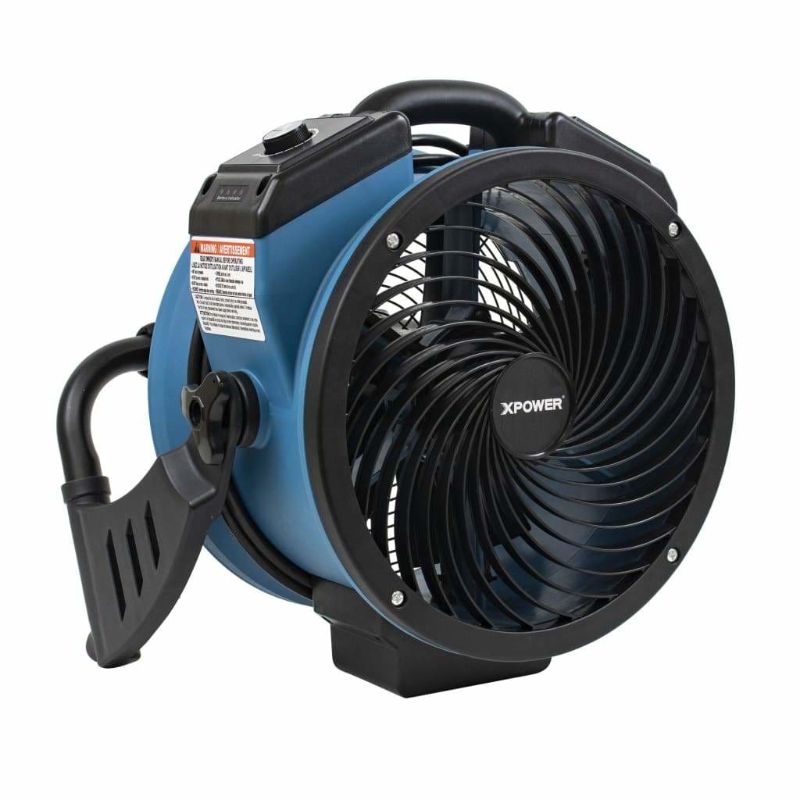 XPOWER FC-150B AC/DC Cordless Rechargeable Air Circulator Utility Fan - 11" Brushless Motor - Left Front Flat