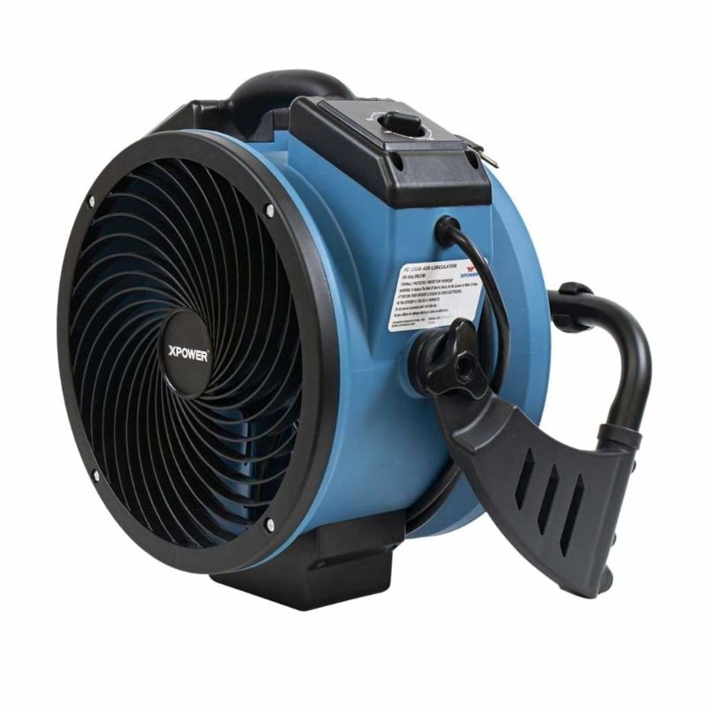 XPOWER FC-150B AC/DC Cordless Rechargeable Air Circulator Utility Fan - 11" Brushless Motor - Right Front Flat
