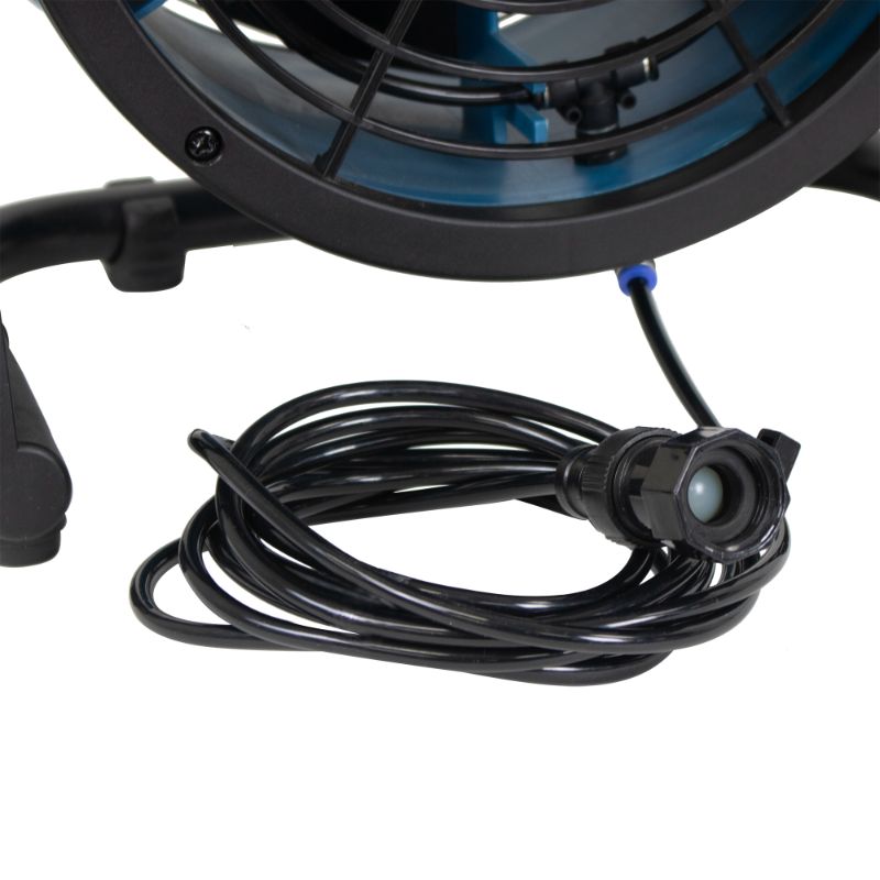 XPOWER FM-65B Multi-purpose Battery Powered Misting Fan and Air Circulator - Hose Adapter Close Up