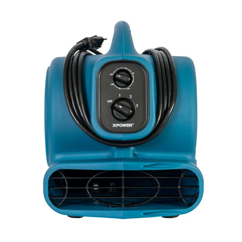 XPOWER Freshen Aire P-260AT 1/5 HP 4 Speed Scented Air Mover with Daisy Chain - Front View Wrap Around Cord