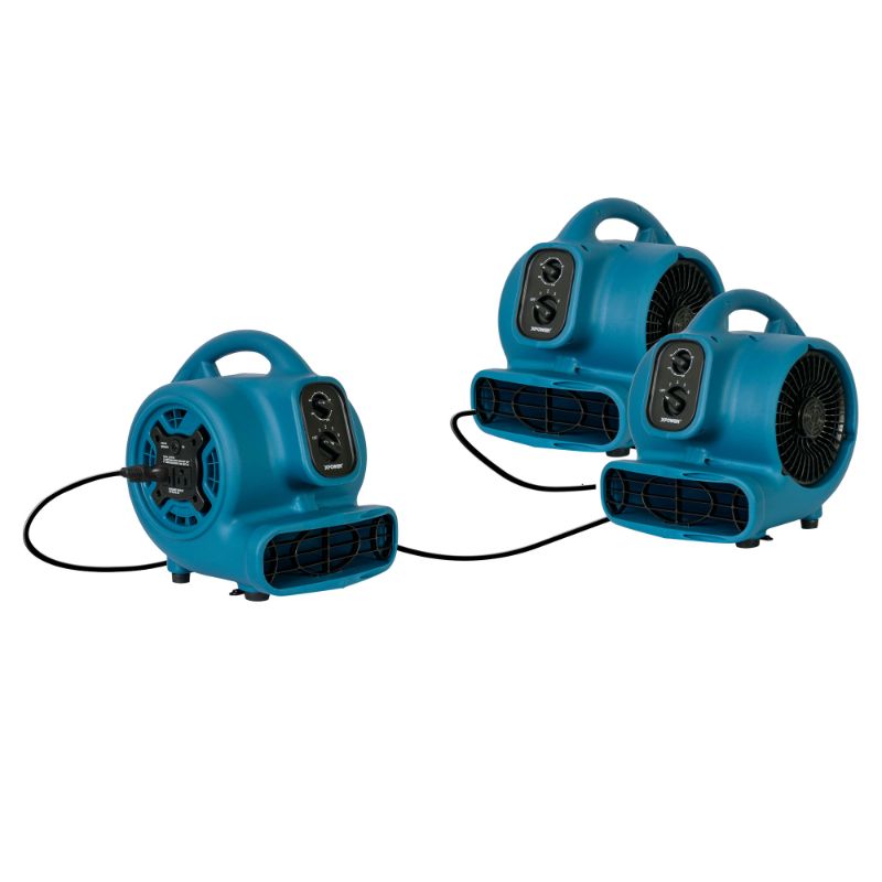 XPOWER Freshen Aire P-450AT 1/3 HP Scented Air Mover with Daisy Chain - 3 Angles