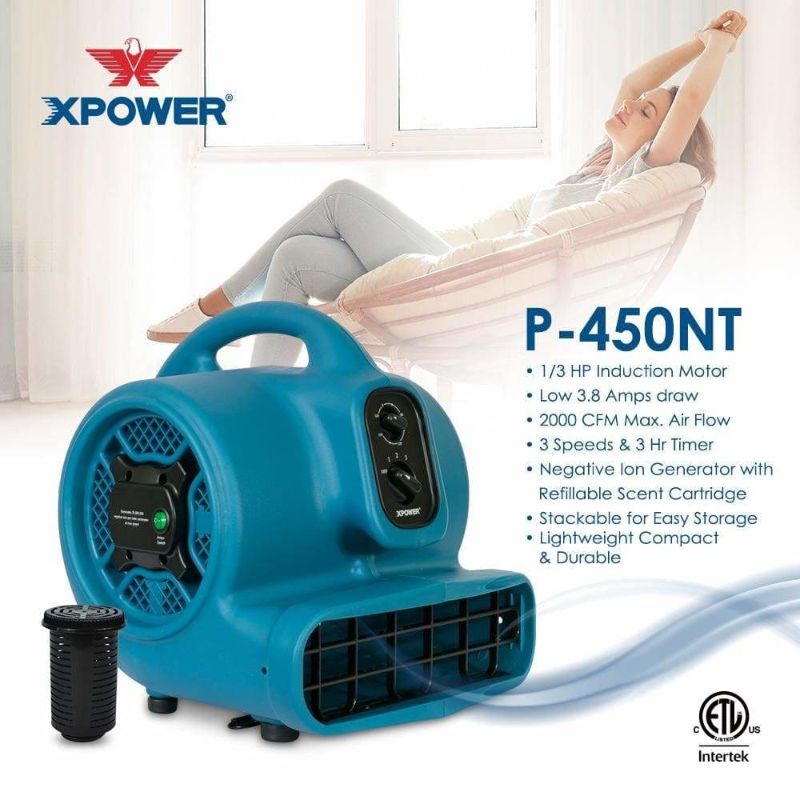 XPOWER Freshen Aire P-450NT 1/3 HP Scented Air Mover with Ionizer - Specifications