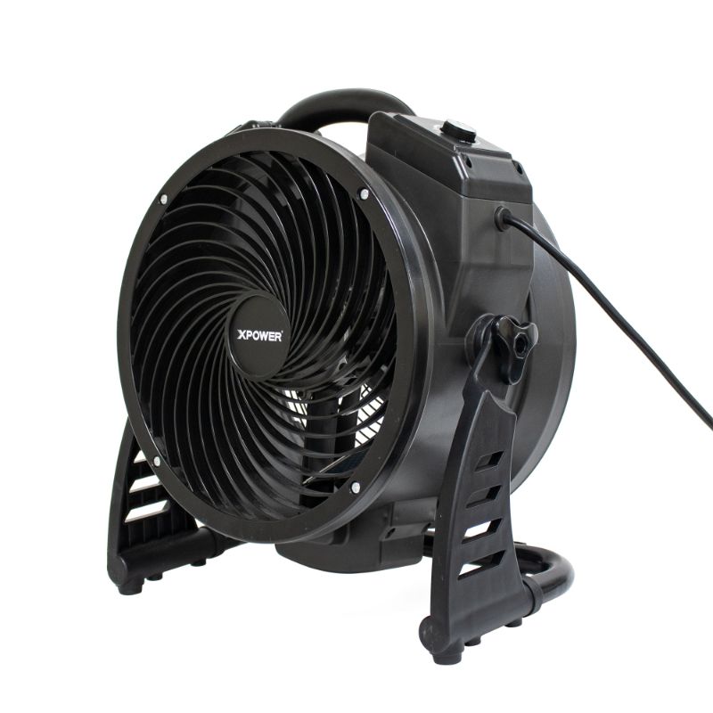 XPOWER M-27 Axial Air Mover with Ozone Generator - Right Angle View