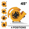 XPOWER P-130A Compact Air Mover with Daisy Chain - Different Positions