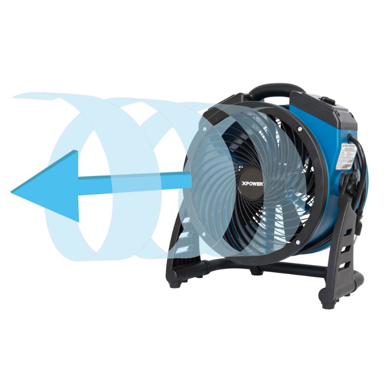 XPOWER P-AR Industrial Axial Air Mover | 4-Speed Fan with Built-In Power Outlets - Airflow