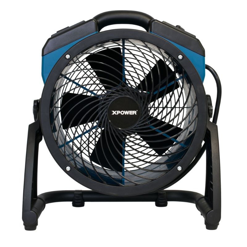 XPOWER P-AR Industrial Axial Air Mover | 4-Speed Fan with Built-In Power Outlets - Front View