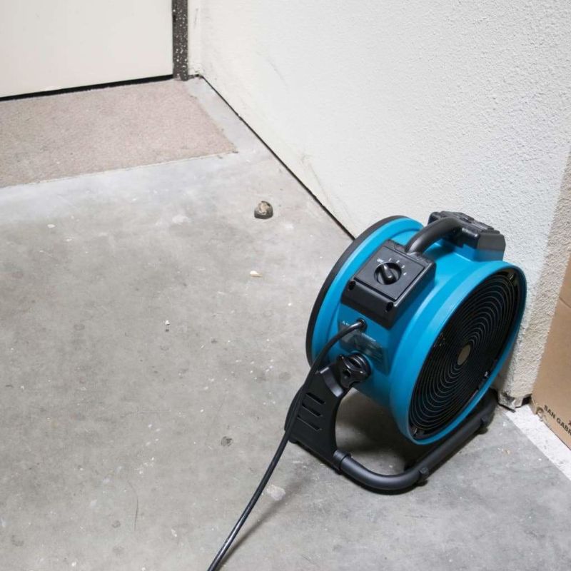 XPOWER P-AR Industrial Axial Air Mover | 4-Speed Fan with Built-In Power Outlets - Room Usage