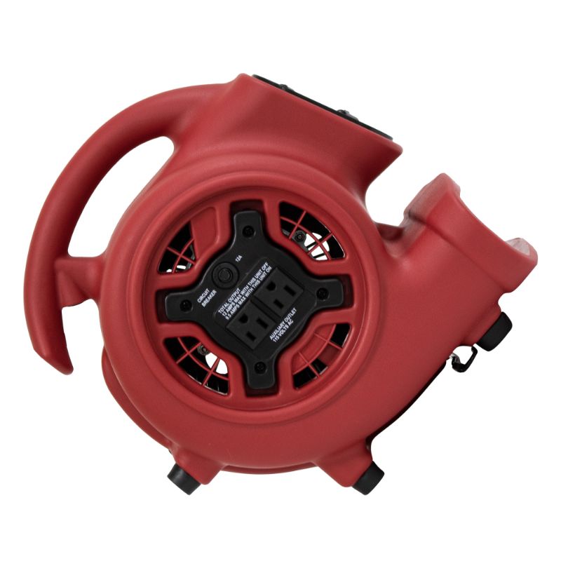 XPOWER P-230AT 1/4 HP Mini Air Mover - Red 45 Degrees