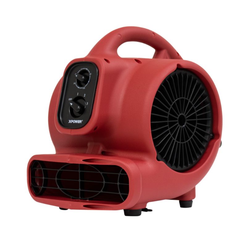 XPOWER P-230AT 1/4 HP Mini Air Mover - Red Right Angle View