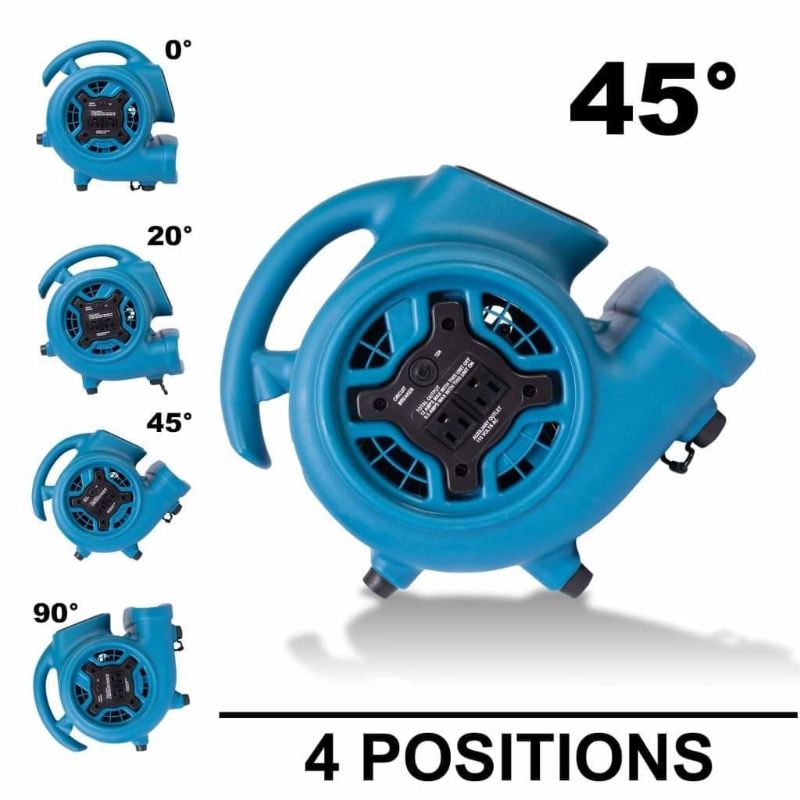 XPOWER P-230AT 1/4 HP Mini Air Mover - Blue 4 Positions