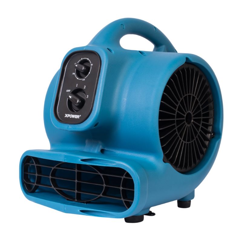 XPOWER P-230AT 1/4 HP Mini Air Mover - Blue Right Angle View