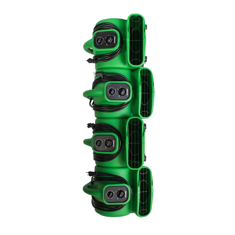 XPOWER P-230AT 1/4 HP Mini Air Mover - Green Stacked View
