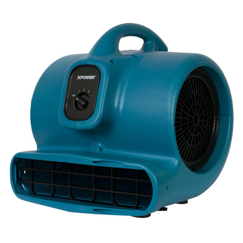 XPOWER P-630 1/2 HP 2980 CFM 3 Speed Air Mover, Carpet Dryer, Floor Fan, Blower - Right Angle View