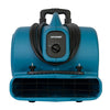 XPOWER P-630HC 1/2 HP Air Mover w/ Telescopic Handle & Wheels & Carpet Clamp - Front View Wrap Around Cord