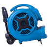 XPOWER P-800H 3/4 HP Air Mover with Telescopic Handle & Wheels - 20 Degrees Kickstand