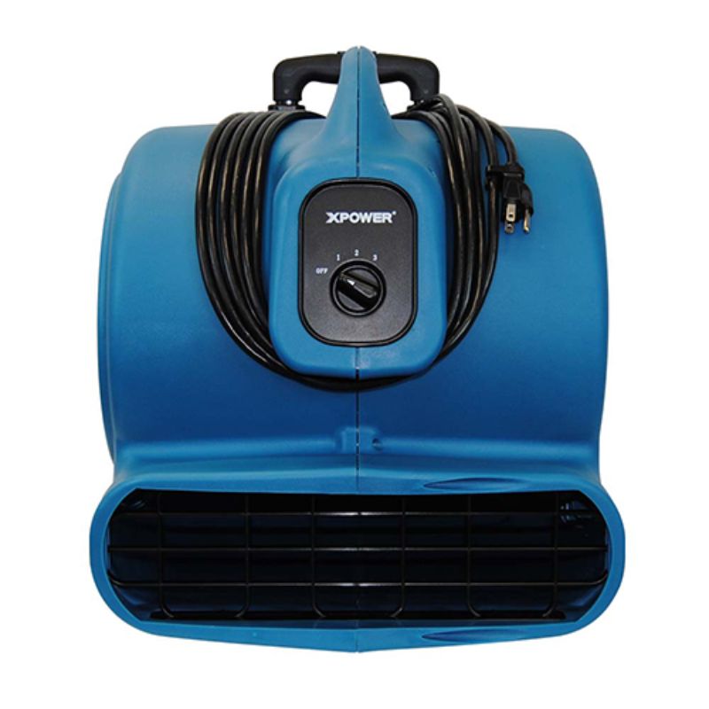 XPOWER P-830H 1 HP Air Mover with Telescopic Handle and Wheels