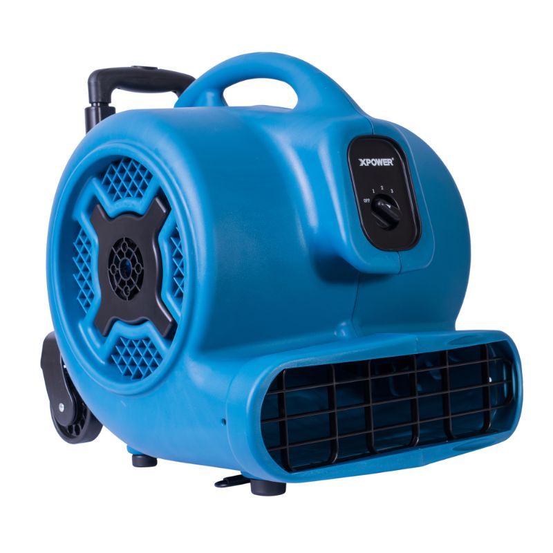XPOWER P-830H 1 HP Air Mover with Telescopic Handle and Wheels