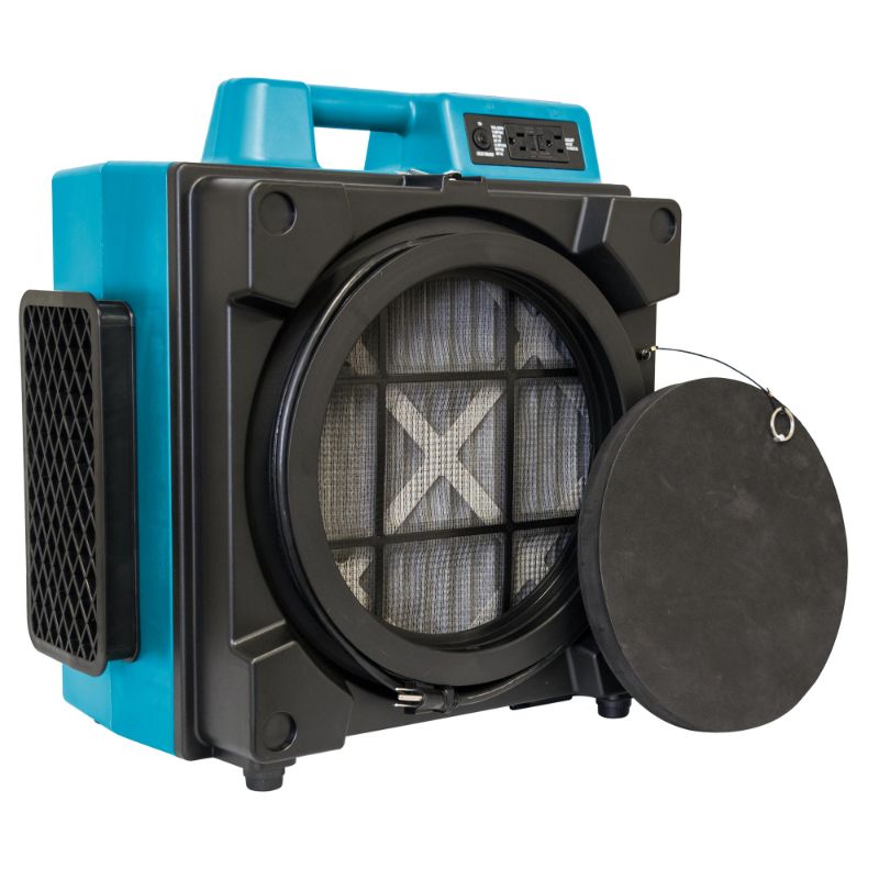 XPOWER X-3580 Professional 4-Stage HEPA Air Scrubber - Side View