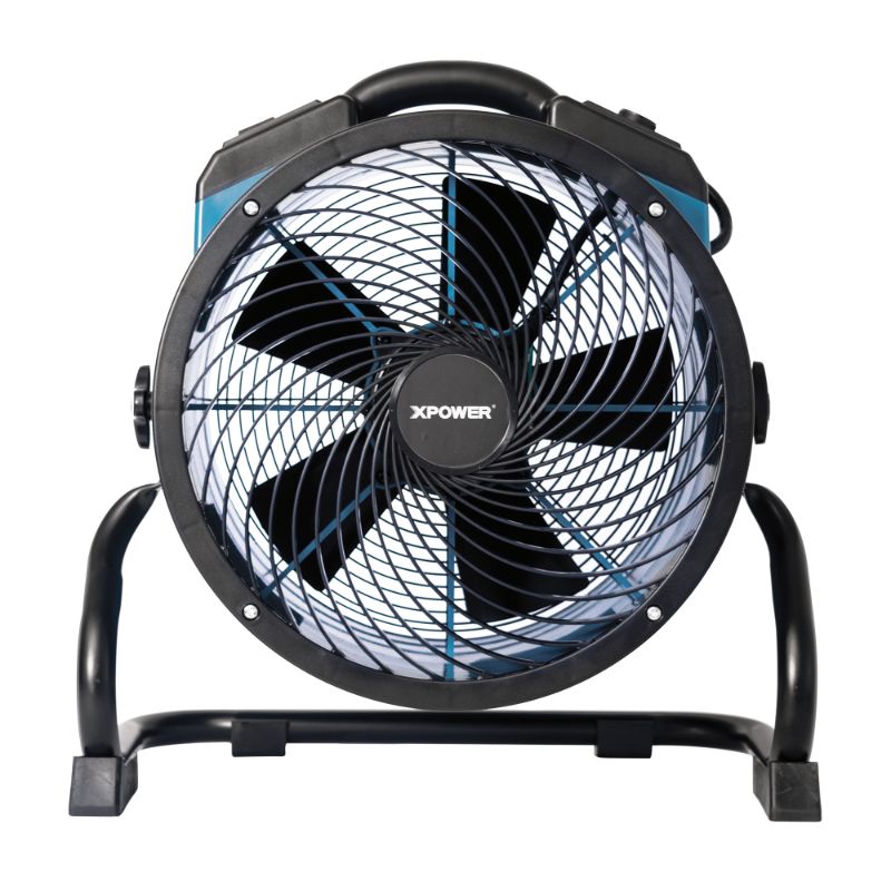 XPOWER X-39AR Professional Sealed Motor Axial Fan (1/4 HP) - Blue Front View