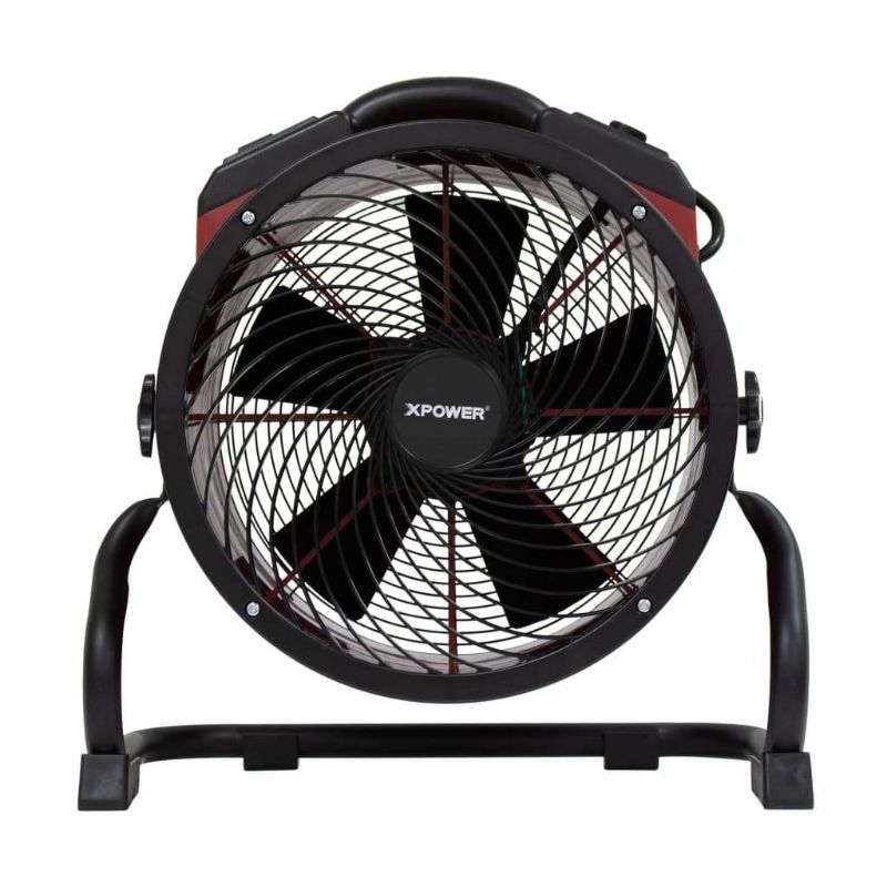 XPOWER X-39AR Professional Sealed Motor Axial Fan (1/4 HP) - Red Front View