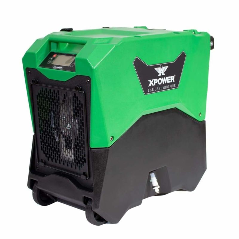 XPOWER XD-85L2 85 PPD Commercial LGR Dehumidifier with Automatic Purge Pump - Green Front Angled Left