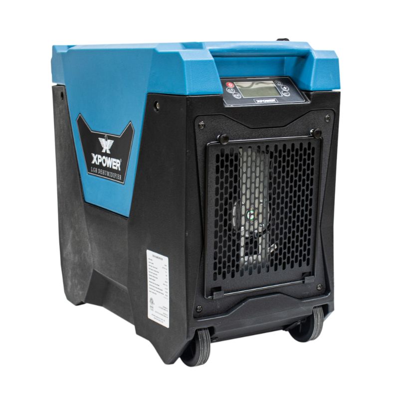 XPOWER XD-85LH 145-Pint LGR Commercial Dehumidifier with Automatic Purge Pump - Front Blue