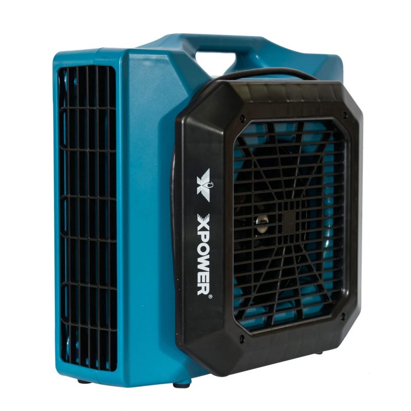 XPOWER XL-730A Professional Low Profile Air Mover (1/3 HP) - Front Side Angle