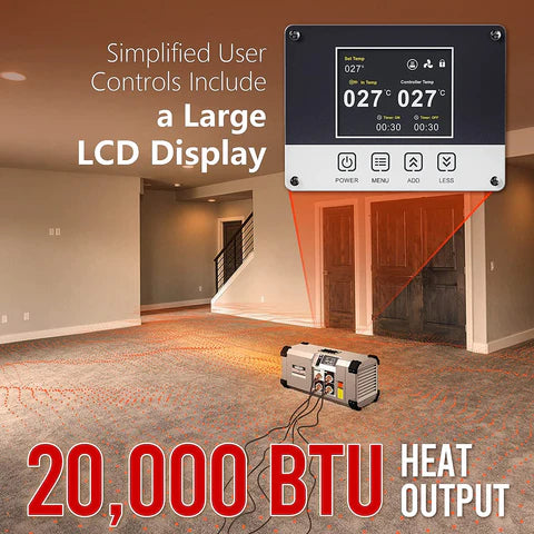 AlorAir MaxFireDry 200 Portable Electric Heater 20,000 BTU with Thermostat