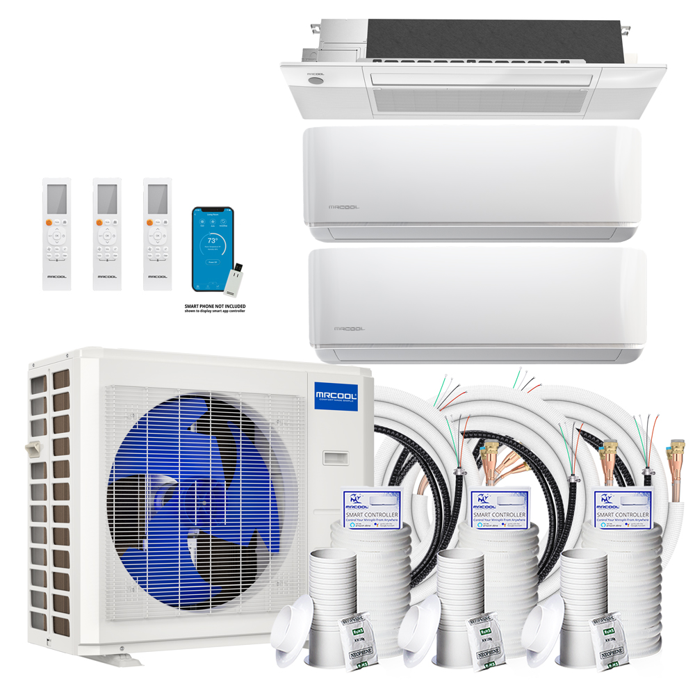 Stay Comfortable with MRCOOL DIY 4th Gen Heat Pump System and 9k+9k+24k Air Handlers