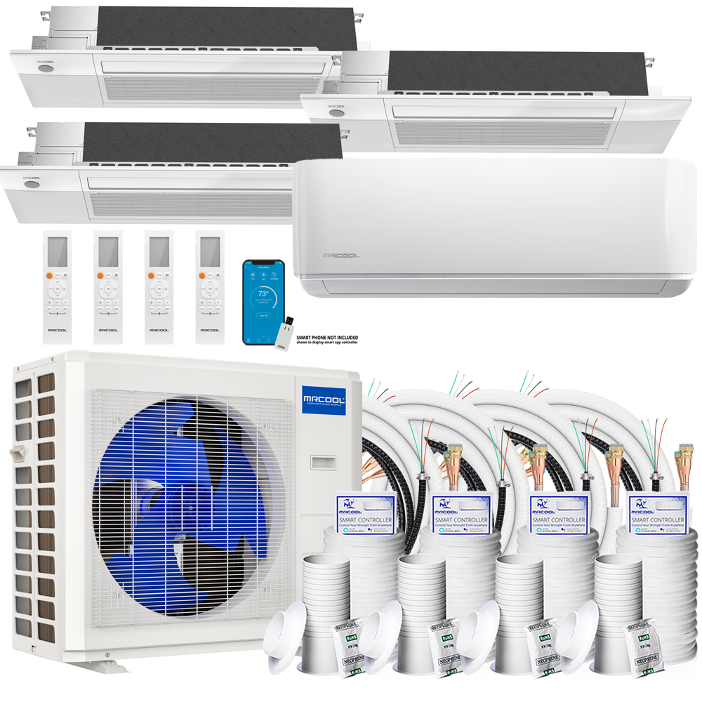 MRCOOL DIY 4-zone heat pump split system with 48000 BTU and 9k+9k+12k+12k air handlers