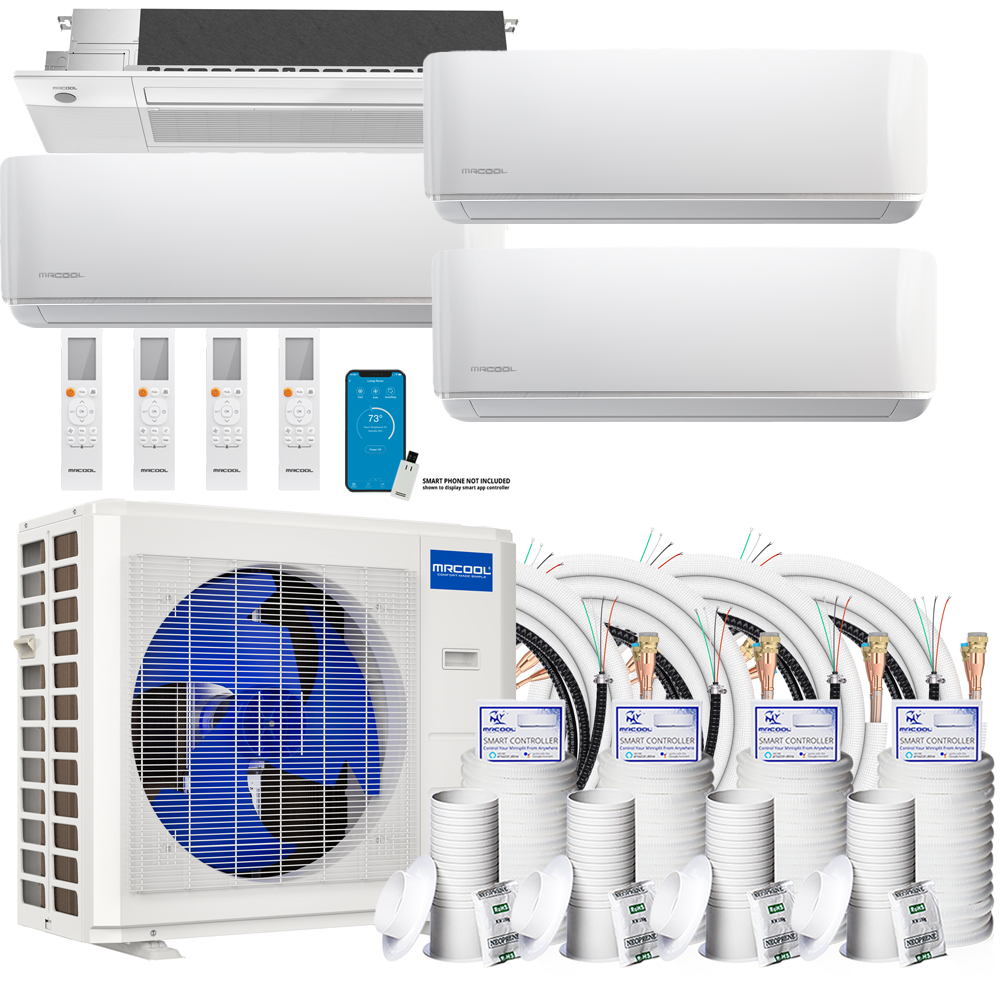 Stay Cool with MRCOOL DIY 4th Gen 4-Zone Heat Pump Split System - 48000 BTU and Mr Cool Mini Split AC Technology