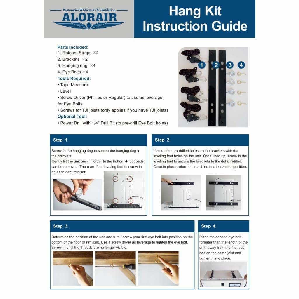 Easy Installation Hanging Kit for AlorAir Dehumidifiers
