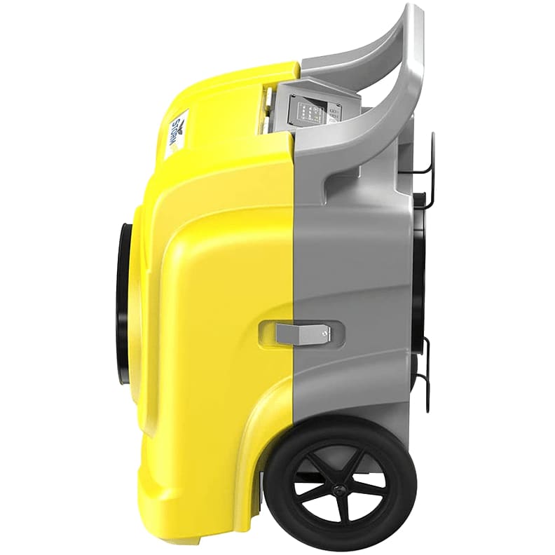 AlorAir Storm Elite 270 PPD Industrial Dehumidifier for Large Spaces - App Controlled side view in yellow