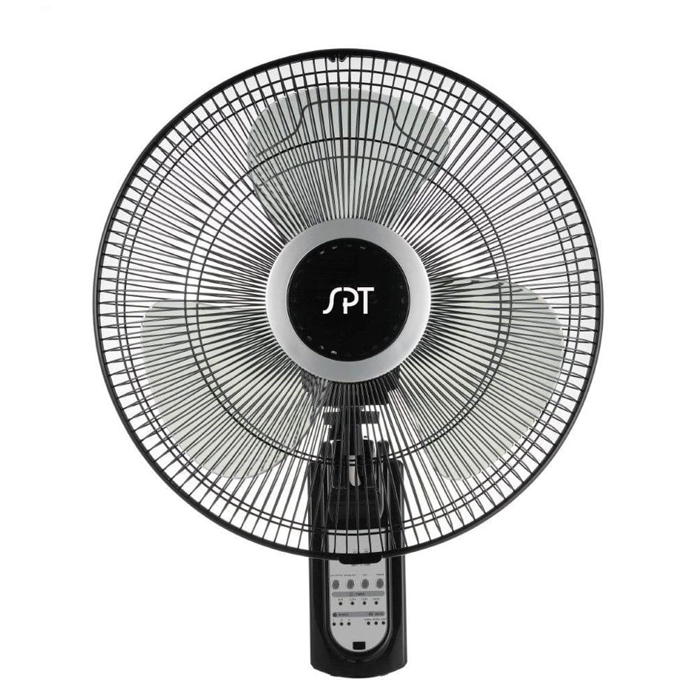SPT SF-16W81: 16″ Wall Mount Fan with Remote Control - Front View