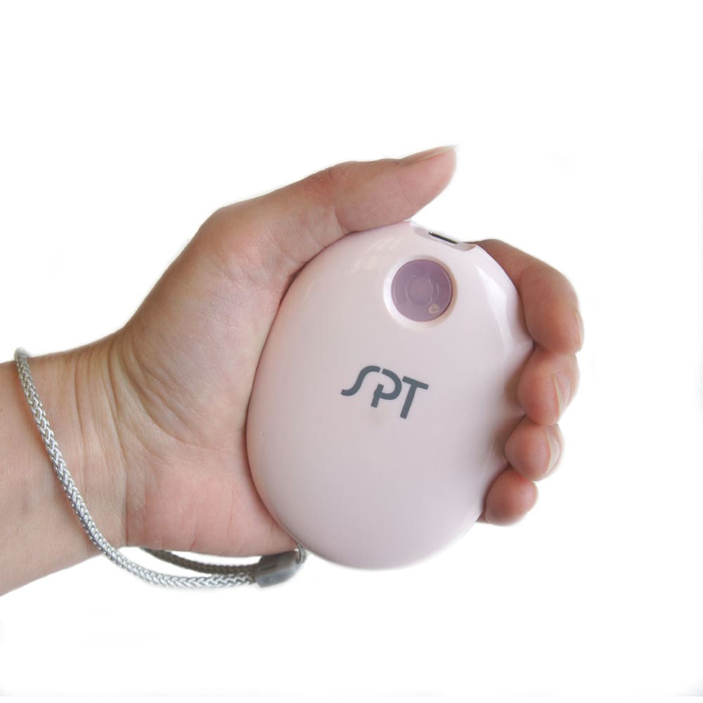 SPT SH-113FB: Rechargeable Portable Hand Warmer Pink - Inside the Palm View